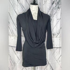 C Graffiti USA Drapes Neck Tunic Black S